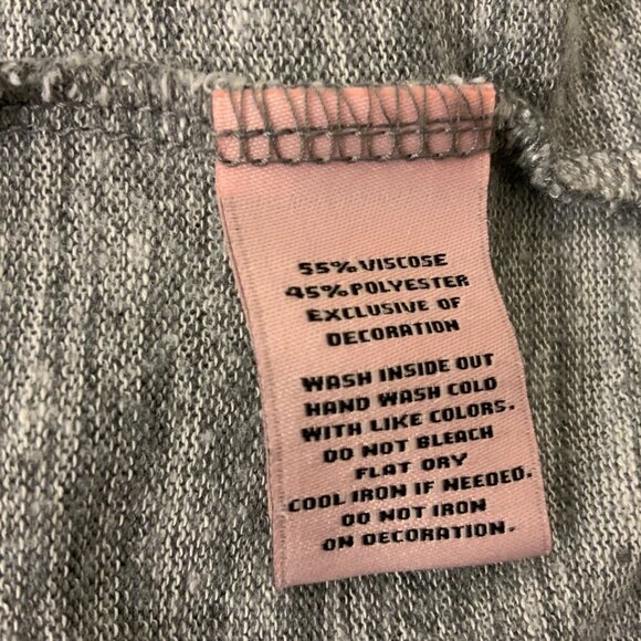 juicy Couture pull over tee long sleeve women's grey top round color embellished - Picture 6 of 8